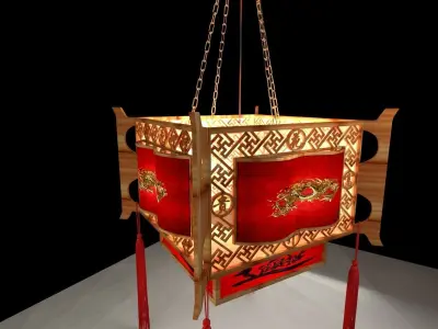 Chinese red lantern  3D model 49