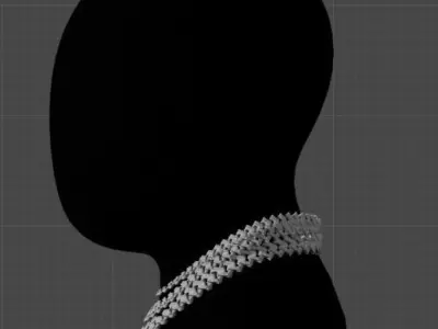 The art in three dimensions that you can wear Cadena Cubana Low-poly 3D model