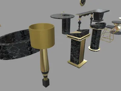 Modern Luxury Furniture Pack 01 Low-poly 3D model