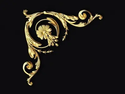 Central decor ornament for furniture 3D model 698