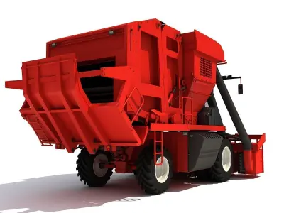 Cotton Picker Harvester 3D model