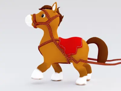 3D Cartoon Horse 3D model