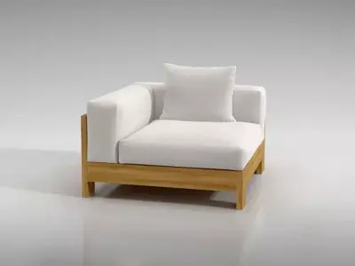 White Corner Couch 3D model