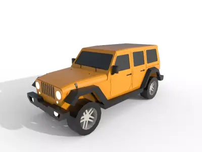 Jeep Wrangler 2017 -1943 poly - 7 Diffirent Colour Low-poly 3D model