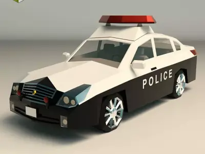Low Poly Police Car 06 Low-poly 3D model