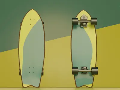 Surfskate board Extreme Sport 3D Model Blender 3D model