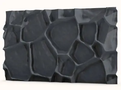 Rugged Granite Wall Modular Asset 3D model