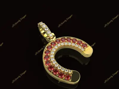 AV Designe 241  Horseshoe Pendant 3D print model