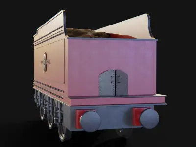 Tender GWR 4900 Olton Hall Hogwarts Express Low-poly 3D model