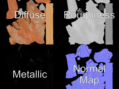 Elegant Flamingo Sculpture Model Pack for Decoration Low-poly 3D model