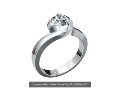 Solitaire Ring for print render and animations - CC96 3D Model Pack