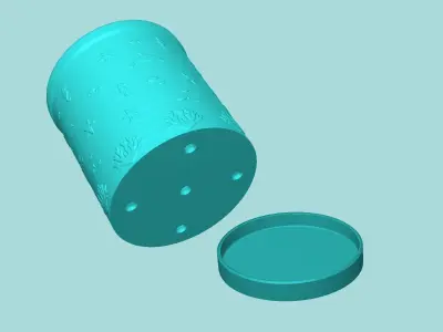 Vase 02 with Plate - Simple Plant Pot - Home Decor 3D print model