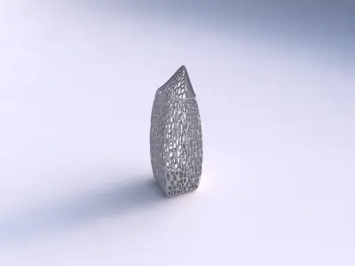 Vase double arc rectangle with dense organic lattice 2 3D print model