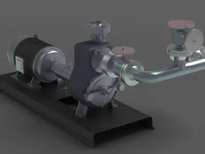 pump pumping centrifugal power fluid water engine 3D model