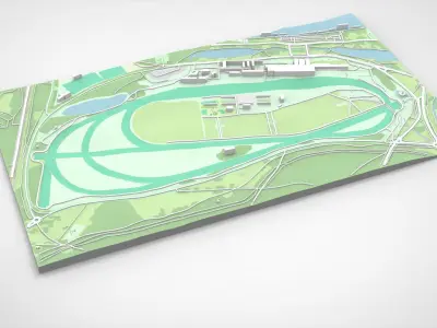 Longchamp hippodrome Paris France 3D model