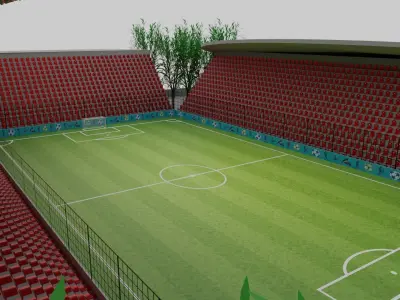 Football Stadium Low-poly 3D model 14
