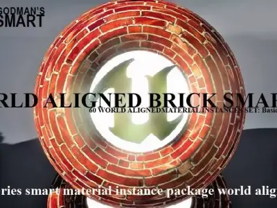 Brick World Aligned Materials 3D model