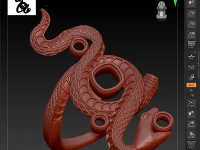 Snake diamond ring  3D print model