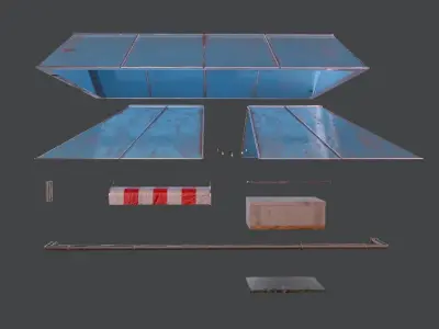 Modular roof Collection0001-A Low-poly 3D model