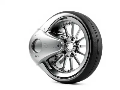 Futuristic Wheel Model Pack with Three Detail Levels Low-poly 3D model