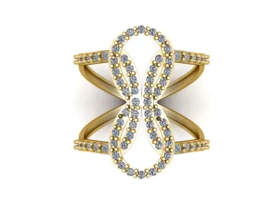 BEVERLY HILLS CROSSED DIAMOND RING 3D PRINTABLE MODEL 3D print model