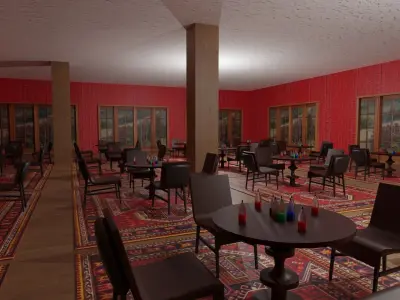 Coffee Shop Low-poly 3D model