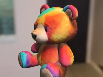 Rainbow Teddy Bear 3D model