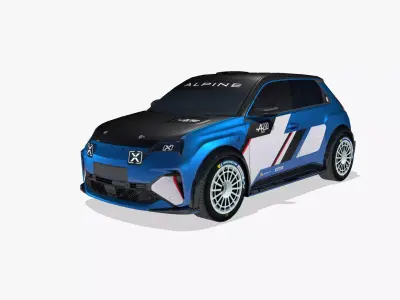 Alpine A290 Rallye 2026 Low-poly 3D model