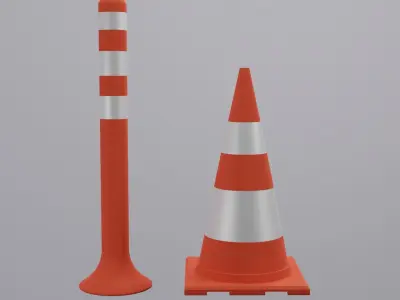 Traffic Cone 3D Model Low-poly 3D model buy