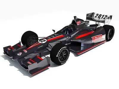 Black Indycar IZOD Race Car 3D model