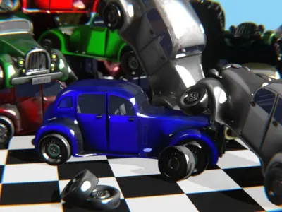 Vintage Car Pack - Old Car Model Low-poly 3D model