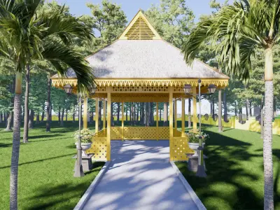 Paseban Hall of the Sambas Sultanate Palace 3D model