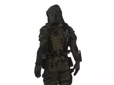 Arctic Soldier  Winter Military Character 3D Model Low-poly 3D model