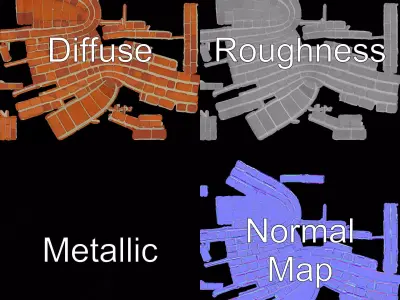 Brick Wall Rustic model pack Low-poly 3D model