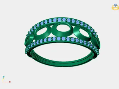 Women Ring Diamond Stone STL 3DM Lightweight Printable 3D print model 77