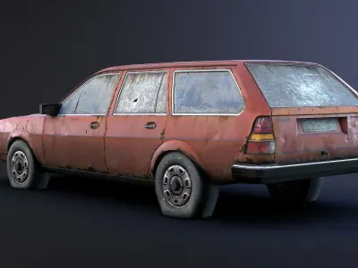 Volkswagen Passat Rusty Low-poly 3D model