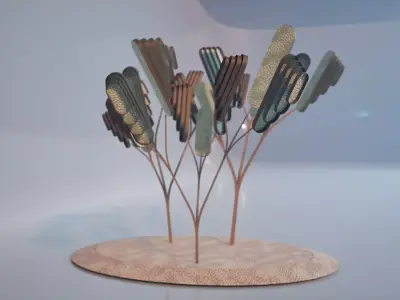 Conceptual shrub S1Av2  Low-poly 3D model