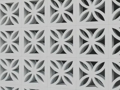 Breeze blocks wall 3D model