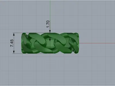 Cuban ring without diamond  3D print model
