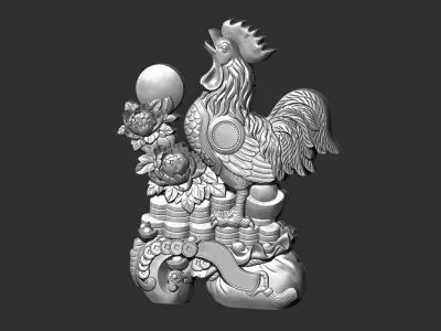 rooster silhouette of 3D print model