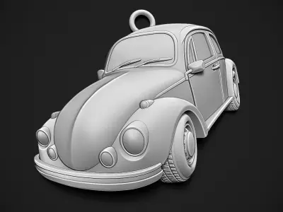 Volkswagen Beetle Relief and Pendant 3D print model