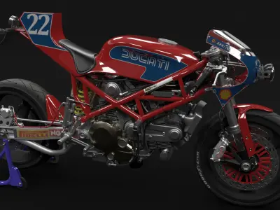  Ducati Monster 1000 Custom Bike 3D model