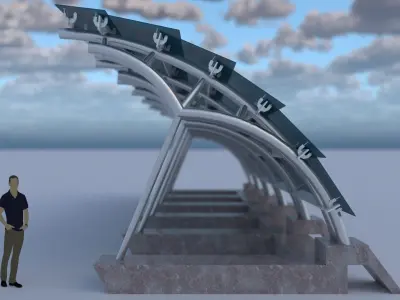 3D Model of Metal Structure Frame MK6 Low-poly 3D model