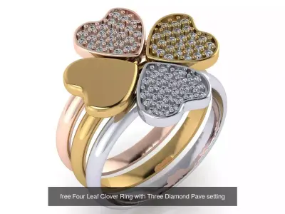 Clover Ring collection free 3D Model Pack