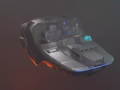  Cyberpunk Car Low-poly 3D model