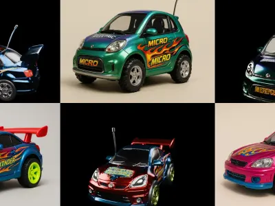 Controled Car bundle 12 pack 100 glb 3D model