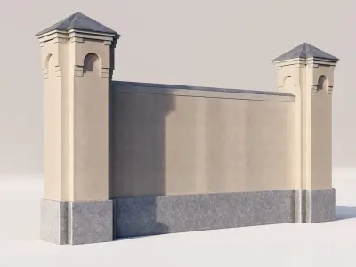 lassic fence PIERS FOR GATES 3D model