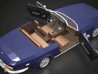 Low-Poly Retro Sports Car 02 Low-poly 3D model