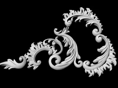 Central decor ornament for furniture 3D model 956