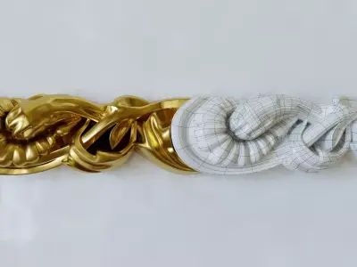 Plaster Trim Ornament with all modifiers for education 3D model